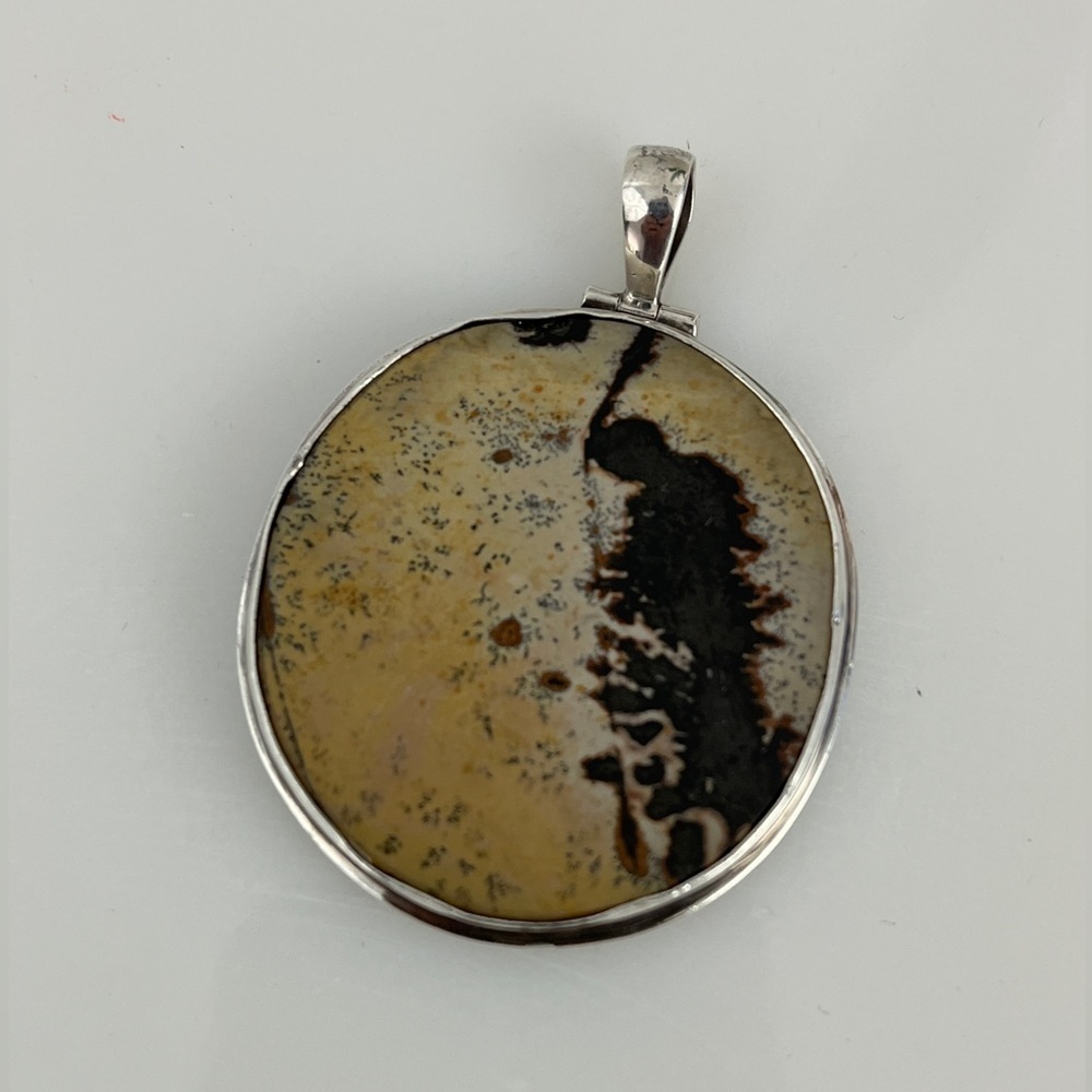 Sterling Silver pendant. Natural ocean jasper